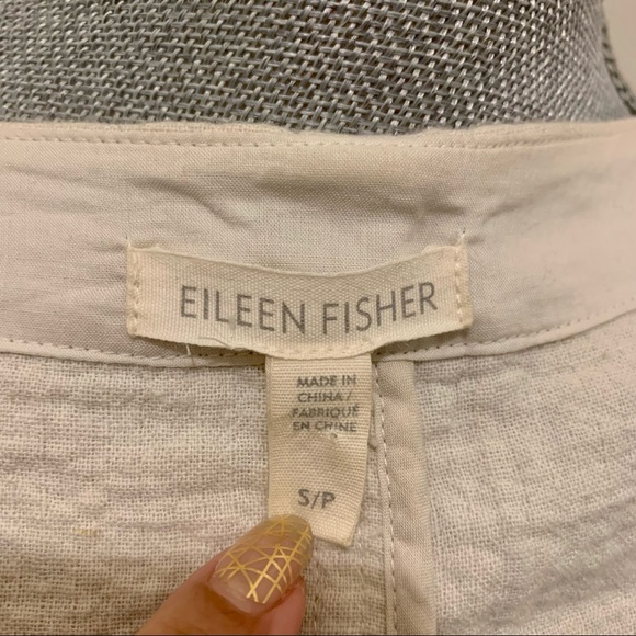 Eileen Fisher beige off-white bone linen organic cotton jacket blazer - Picture 7 of 11